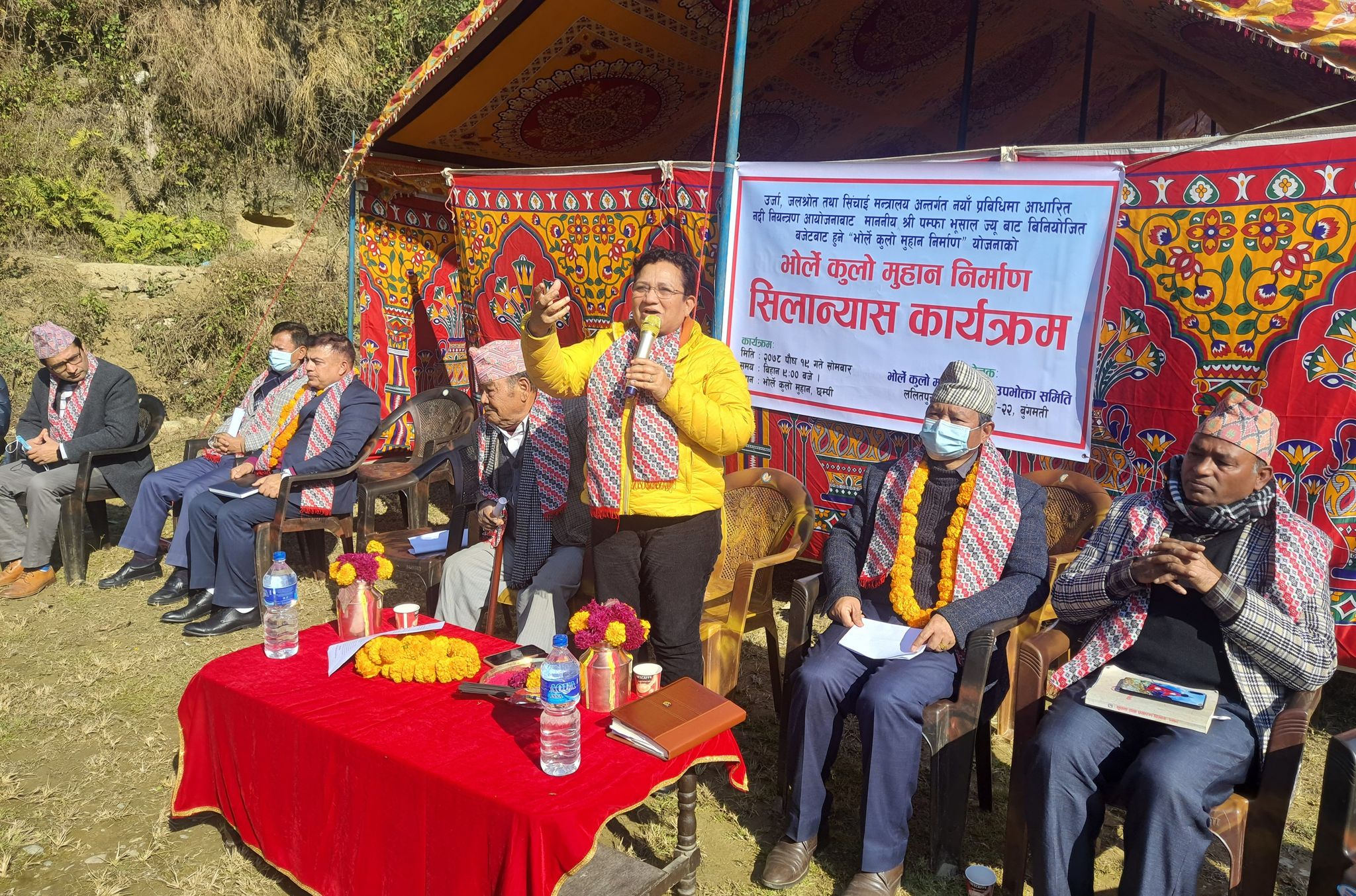 ऊर्जा, जलस्रोत तथा सिँचाइमन्त्री भुसालद्वारा ‘भोर्ले कुलो मुहान निर्माण’को शिलान्यास