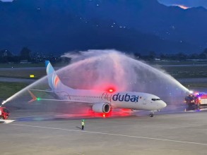 फ्लाई दुबईको जहाज पोखरा अन्तरराष्ट्रिय विमानस्थलमा अवतरण