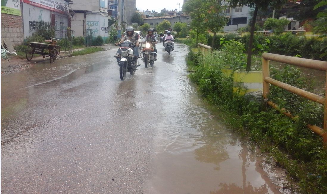 ढल फुटेर जलमग्न बन्यो धोबीखोला कोरिडोर